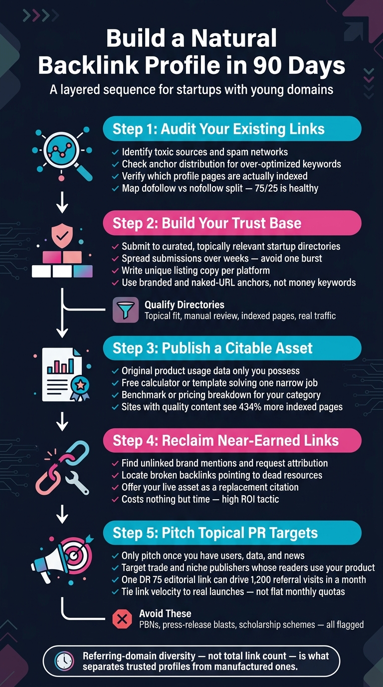 90-Day Natural Backlink Profile Building Roadmap for Startups