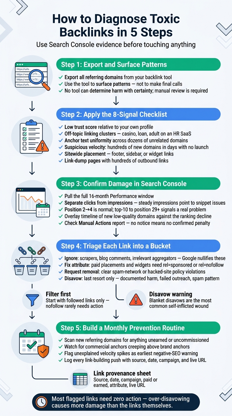 5-Step Toxic Backlink Diagnosis Framework for Startups