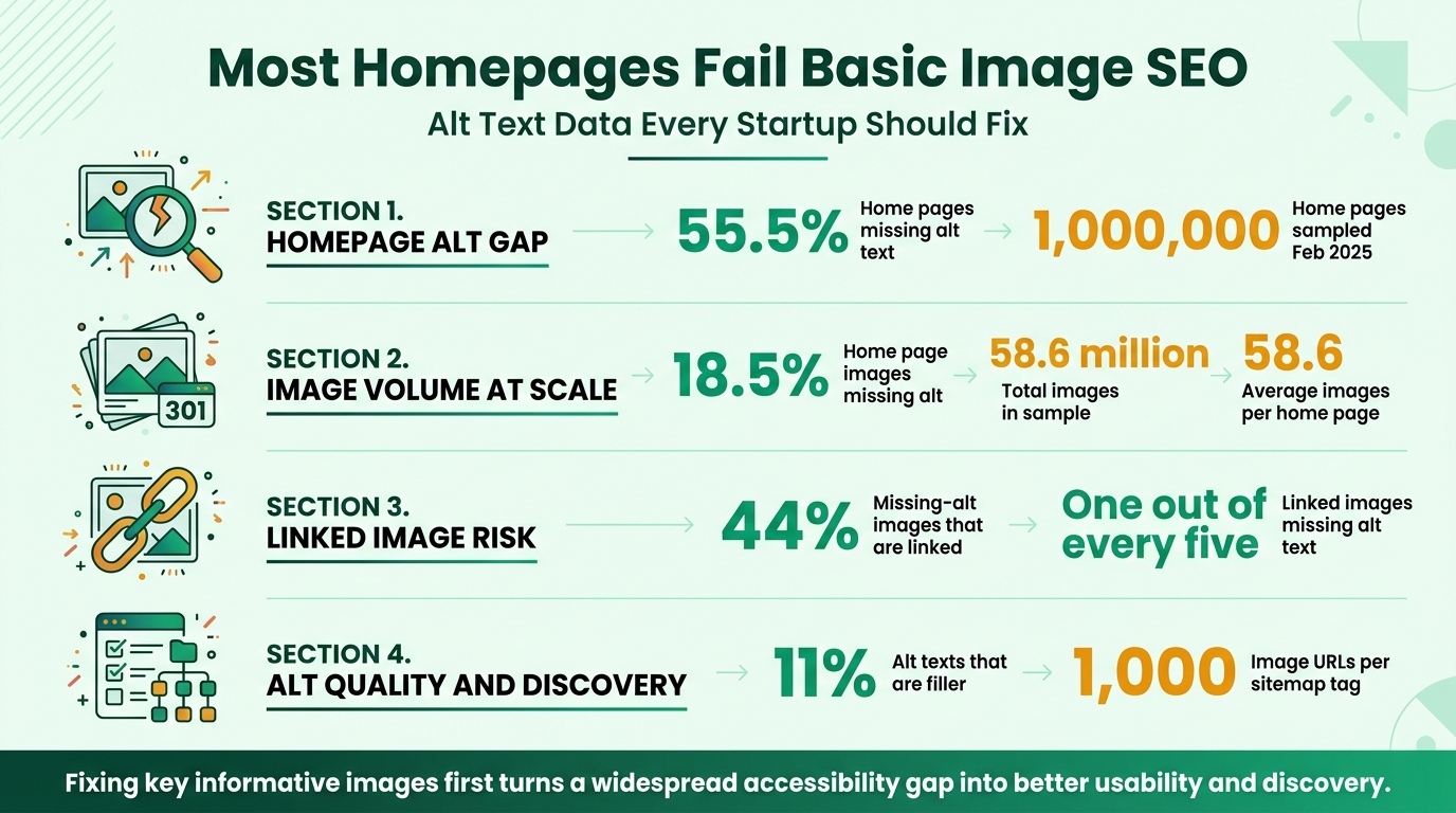 Image Alt Text Statistics for Startup Founders