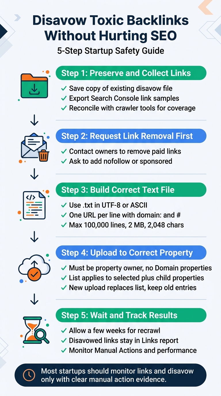 5-Step Toxic Backlink Disavow Guide for Startups